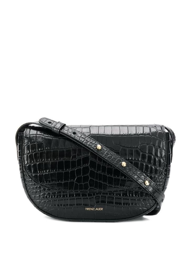 Frenzlauer Swing Crocodile Effect Crossbody Bag - Black