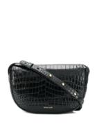 Frenzlauer Swing Crocodile Effect Crossbody Bag - Black