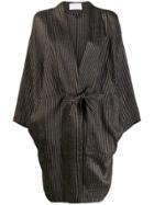 Reality Studio Striped Loose-fit Coat - Brown