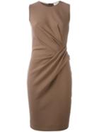 Lanvin Draped Detail Dress, Women's, Size: 40, Brown, Cotton/polyamide/spandex/elastane