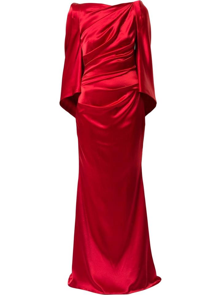 Talbot Runhof Bossa Draped Gown - Red
