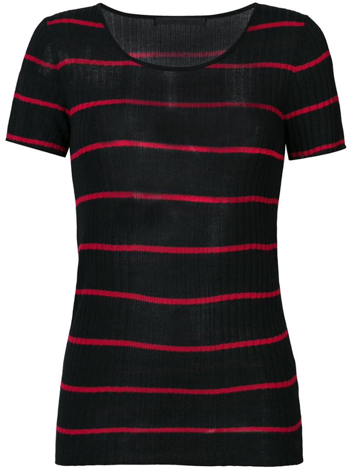 Jenni Kayne Striped Loose Knit Sweater - Black