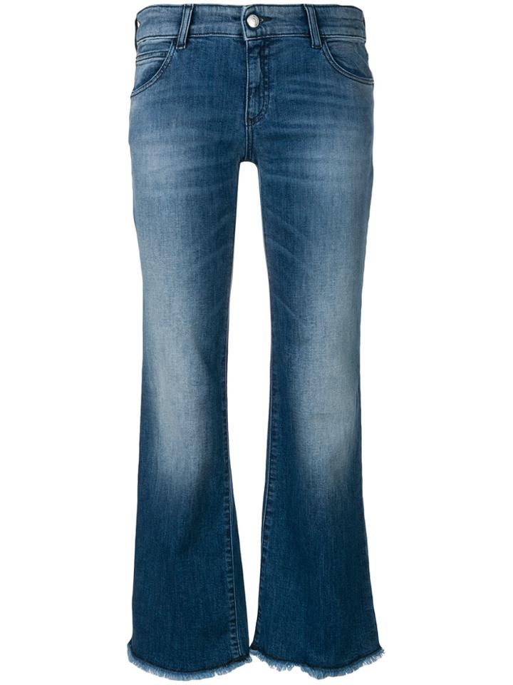 Emporio Armani Washed Flare Leg Jeans - Blue