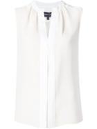 Derek Lam Pleated Placket Sleeveless Blouse, Women's, Size: 36, Nude/neutrals, Silk
