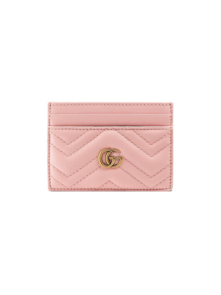 Gucci Gg Marmont Card Case - Pink & Purple