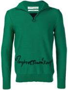 Off-white Zip Turtleneck Sweater - Green
