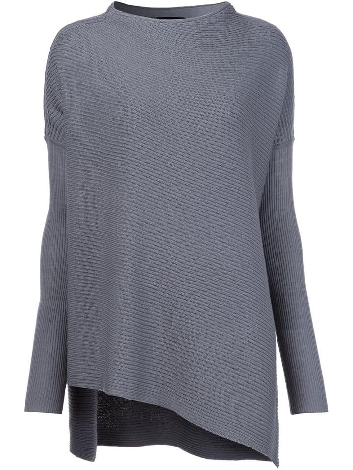Victor Alfaro Asymmetric Hem Jumper, Women's, Size: Medium, Grey, Merino