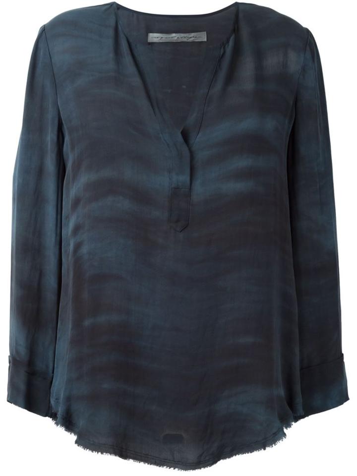Raquel Allegra 'georgette' Deep V-neck Blouse, Women's, Size: I, Blue, Silk