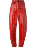 Kenzo Lambskin Mum Trousers, Women's, Size: 36, Red, Lamb Skin