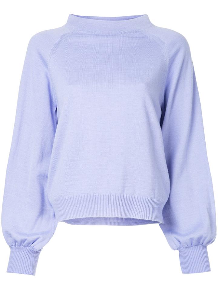 Aula Stand Up Collar Top - Pink & Purple