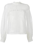 Self-portrait Embroidered Blouse, Women's, Size: 10, White, Cotton/silk/polyester