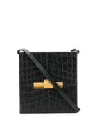 Bottega Veneta Crocodile Texture Daisey Crossbody Bag - Black