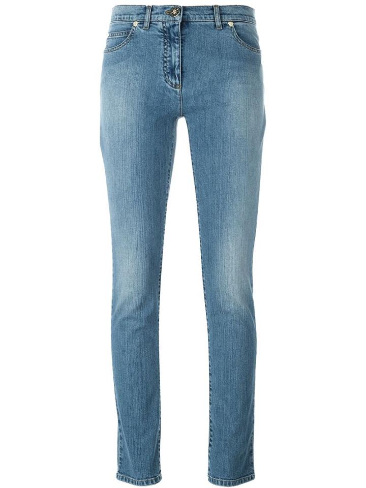Versace Embroidered Pocket Medusa Jeans, Women's, Size: 28, Blue, Cotton/spandex/elastane