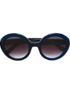 Round Frame Sunglasses, Adult Unisex, Blue, Acetate/metal (other), Alexander Mcqueen