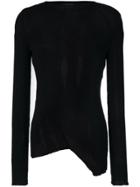 A New Cross Frayed Jumper - Black