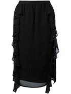 Sonia By Sonia Rykiel Ruffled Skirt, Women's, Size: 40, Black, Polyester/spandex/elastane