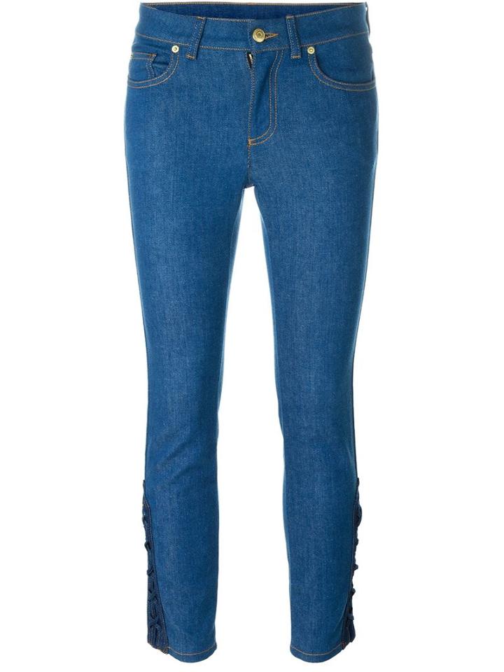 Alexander Mcqueen Slim Fit Jeans, Women's, Size: 42, Blue, Cotton/spandex/elastane
