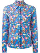 Ultràchic Kite Print Buttoned Shirt, Women's, Size: 44, Blue, Cotton/spandex/elastane
