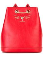 Charlotte Olympia Feline Embroidered Backpack