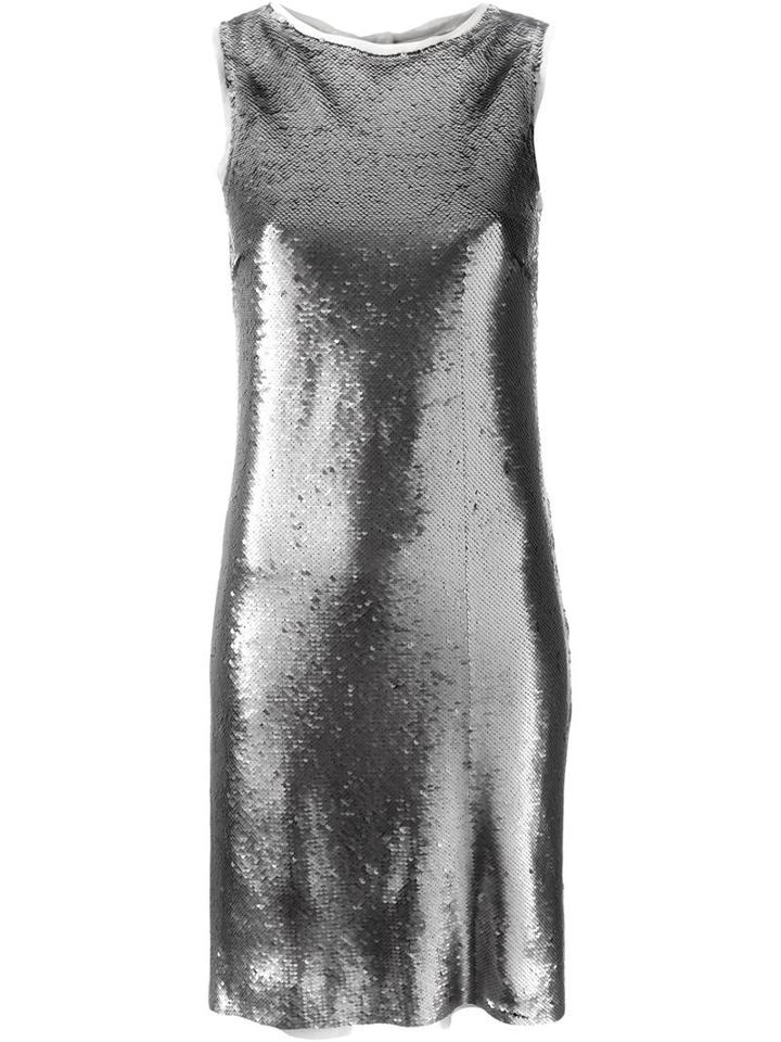 Maison Margiela Sequin Embellished Shift Dress, Women's, Size: 46, Grey, Polyester/spandex/elastane/silk
