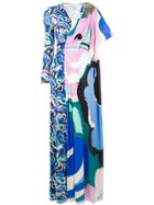 Emilio Pucci Abstract Print Asymmetric Dress - Blue