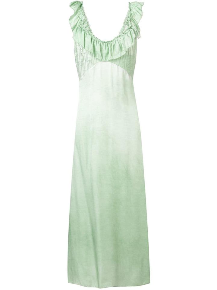 Wandering Ruffle-trimmed Midi Dress - Green