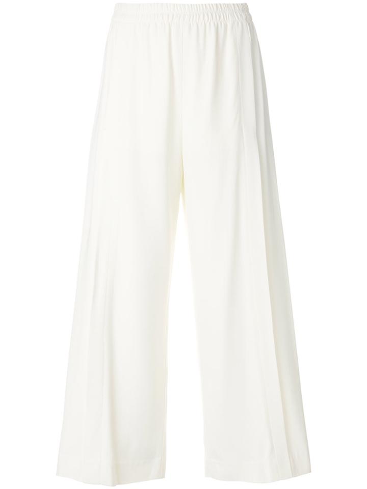 Helmut Lang Wide-legged Cropped Trousers - Nude & Neutrals
