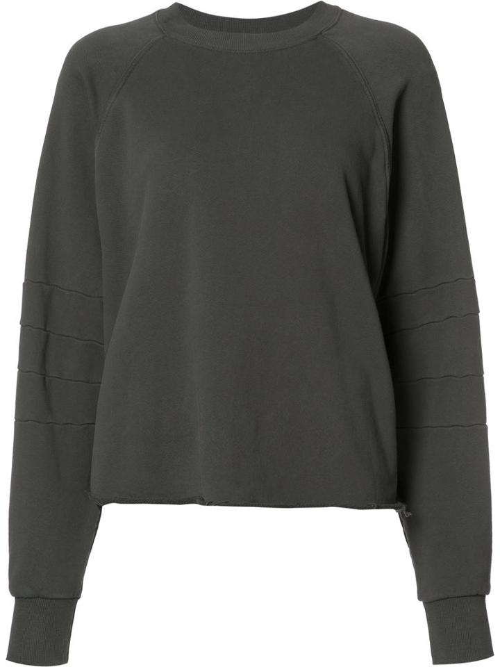 Raw Hem Sweatshirt, Women's, Size: Small, Green, Cotton, The Squad