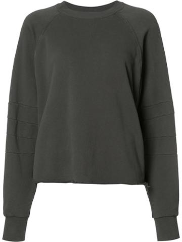 Raw Hem Sweatshirt, Women's, Size: Small, Green, Cotton, The Squad