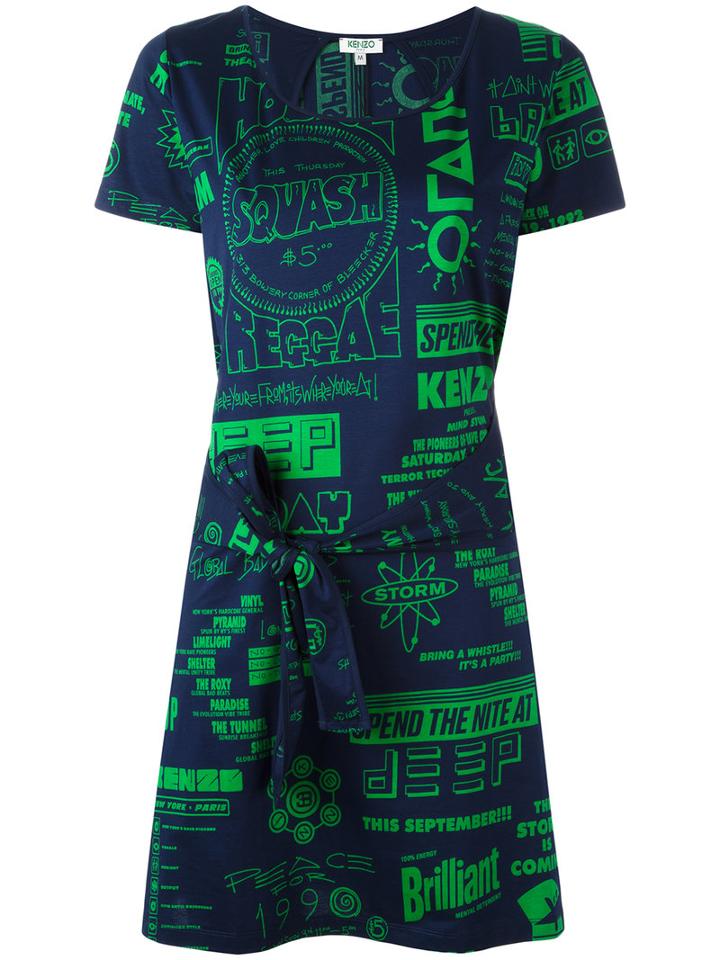 Kenzo Flyers T-shirt Dress, Women's, Size: Xl, Blue, Cotton/spandex/elastane