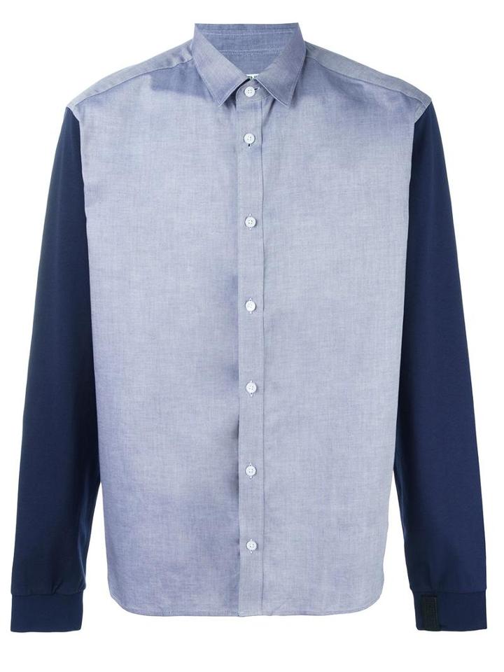 Kenzo Double Texture Shirt, Men's, Size: Large, Blue, Cotton