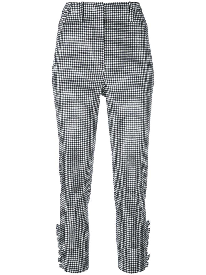 Incotex Gingham Cropped Trousers - Blue