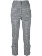 Incotex Gingham Cropped Trousers - Blue