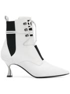 Casadei Lace-up Pointed Boots - White