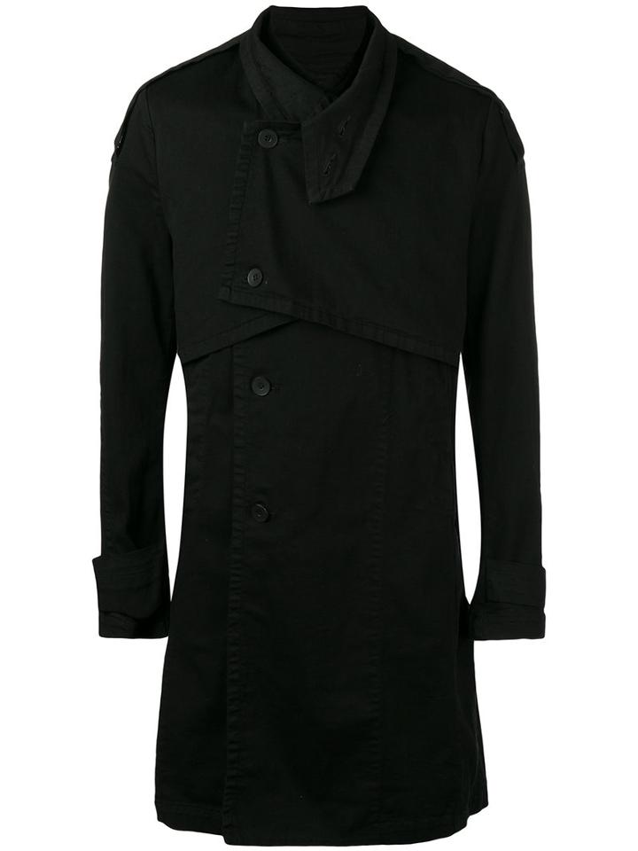 Julius Double Front Coat, Men's, Size: 2, Black, Cotton/polyester/polyurethane