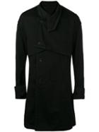 Julius Double Front Coat, Men's, Size: 2, Black, Cotton/polyester/polyurethane