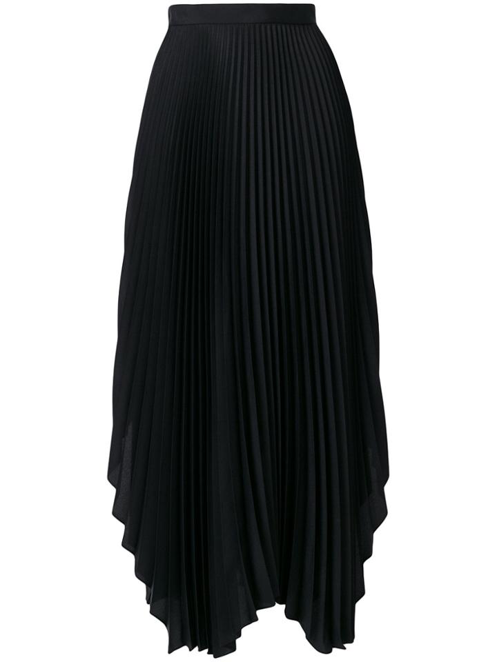Pringle Of Scotland Pleated Asymmetric Skirt - Black