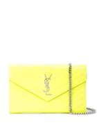 Saint Laurent Monogram Plaque Clutch - Yellow