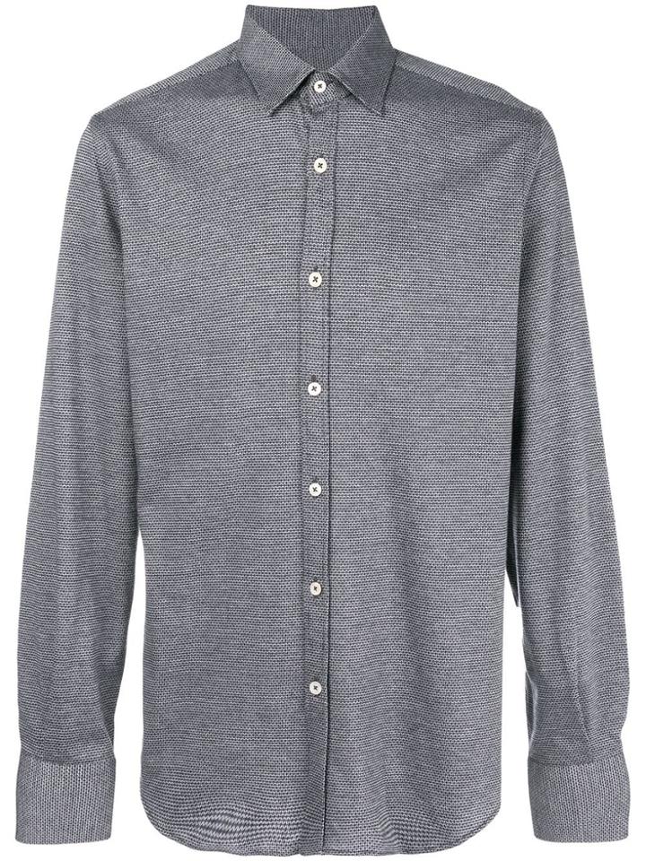Canali Classic Curved Hem Shirt - Grey