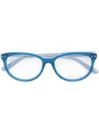 Bottega Veneta Eyewear Round Frame Glasses - Blue