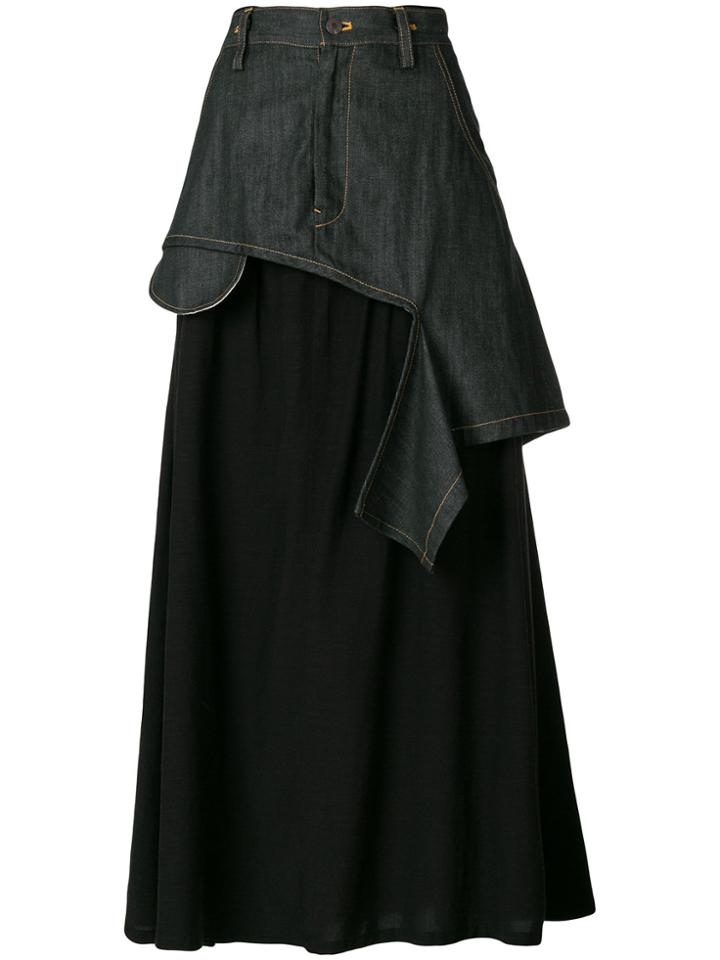 Yohji Yamamoto Vintage Layered Deconstructed Skirt - Blue