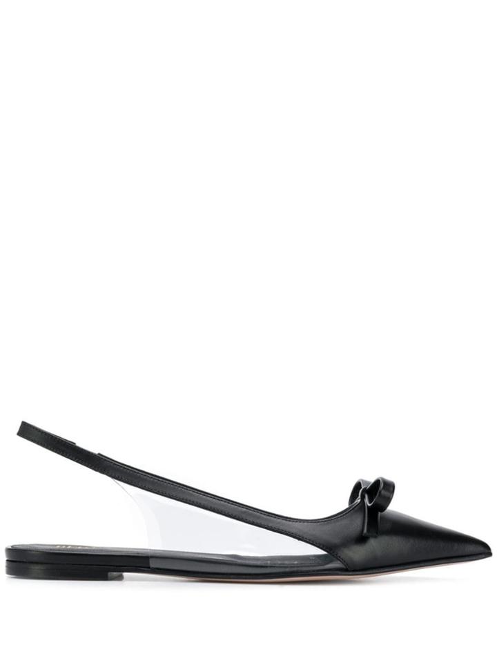 Red Valentino Red(v) Slingback Ballerina Shoes - Black