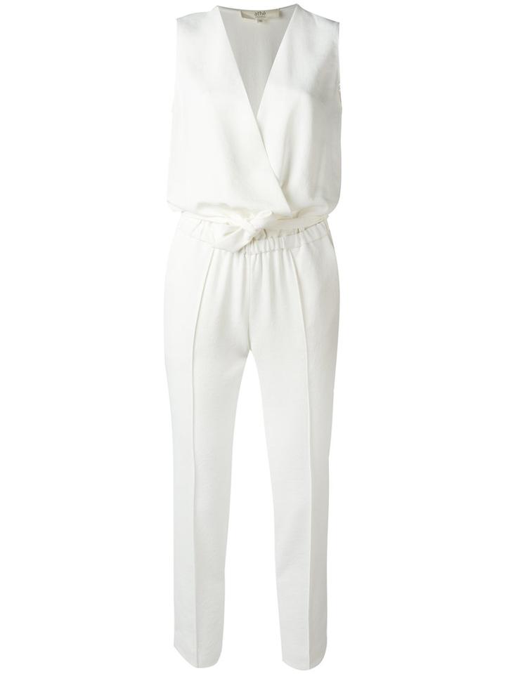 Vanessa Bruno Athé - Gustav Jumpsuit - Women - Cotton/elastodiene - 42, White, Cotton/elastodiene