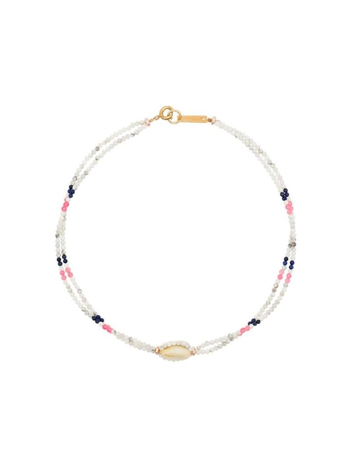 Isabel Marant Multicoloured Shell And Bead-embellished Choker