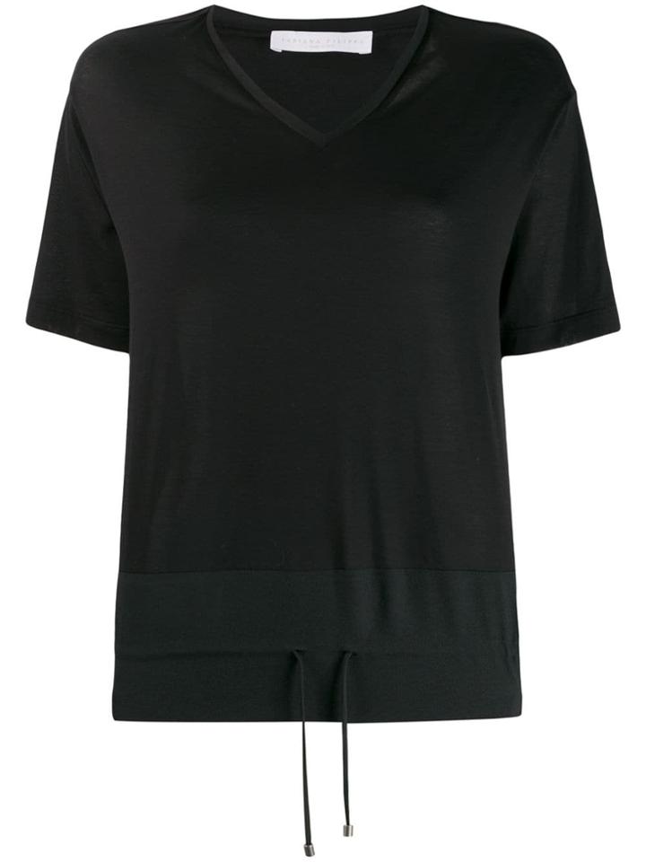 Fabiana Filippi Ruched Drawstring Top - Black