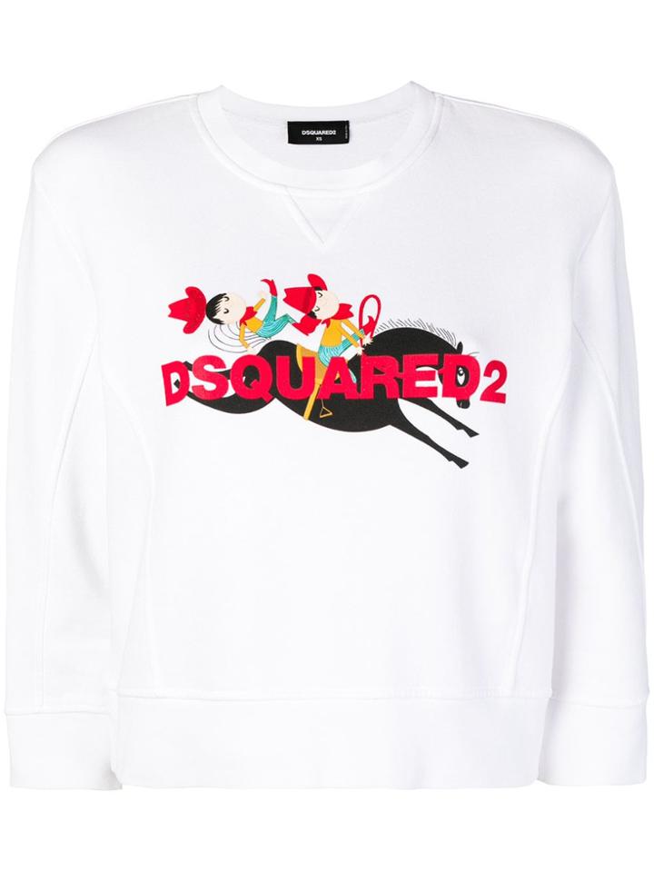 Dsquared2 Cowboy Print Sweatshirt - White