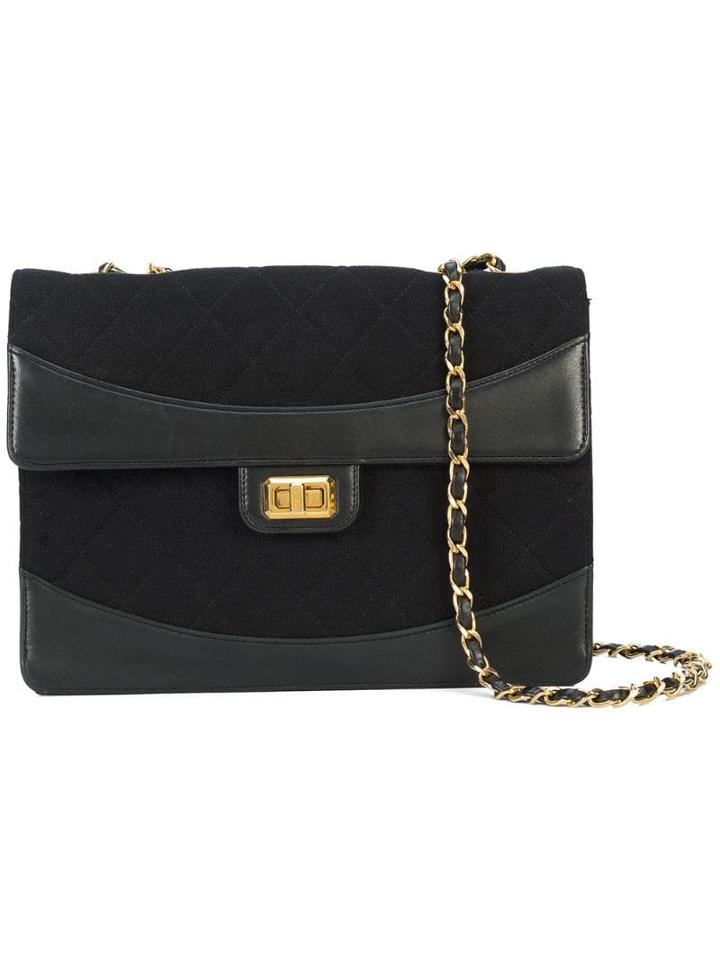Chanel Pre-owned Double Strap Shoulder Bag - Black