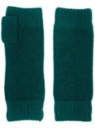 N.peal Finger-less Knitted Gloves - Green