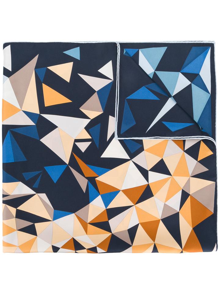 Cartier Vintage Geometric Triangle Scarf - Blue