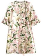 Dolce & Gabbana Floral Ruffle Coat - Pink